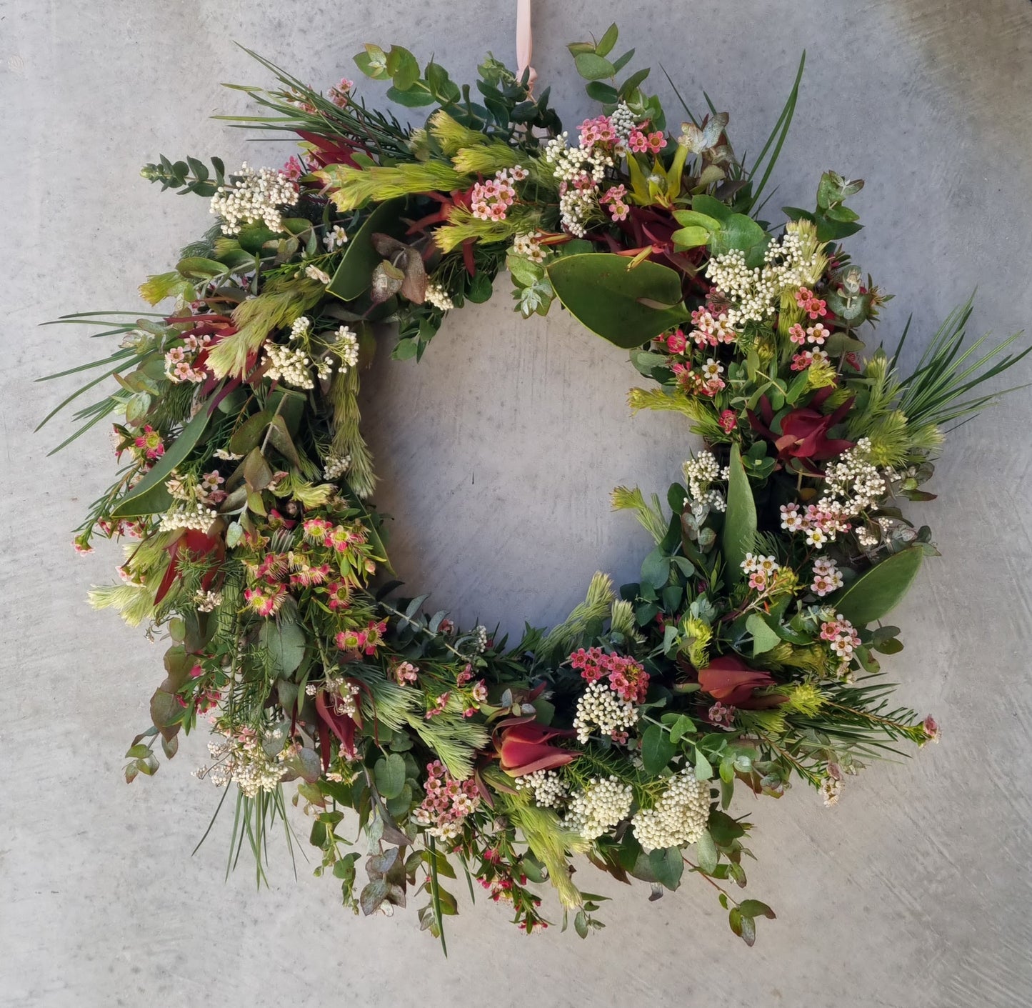 Fresh Christmas Wreath in Agra wool base