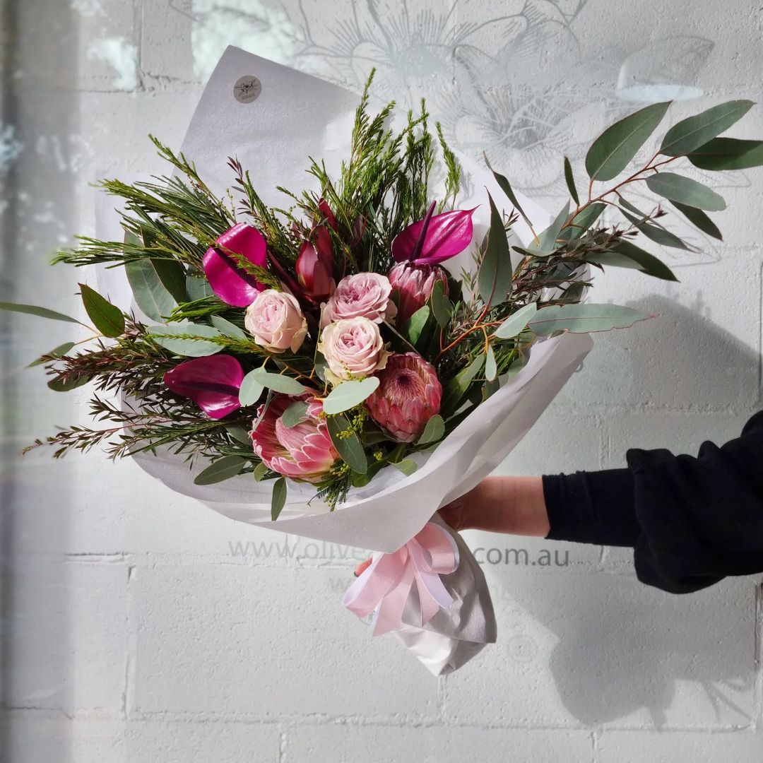 Native, Rose and Anthurium Bouquet