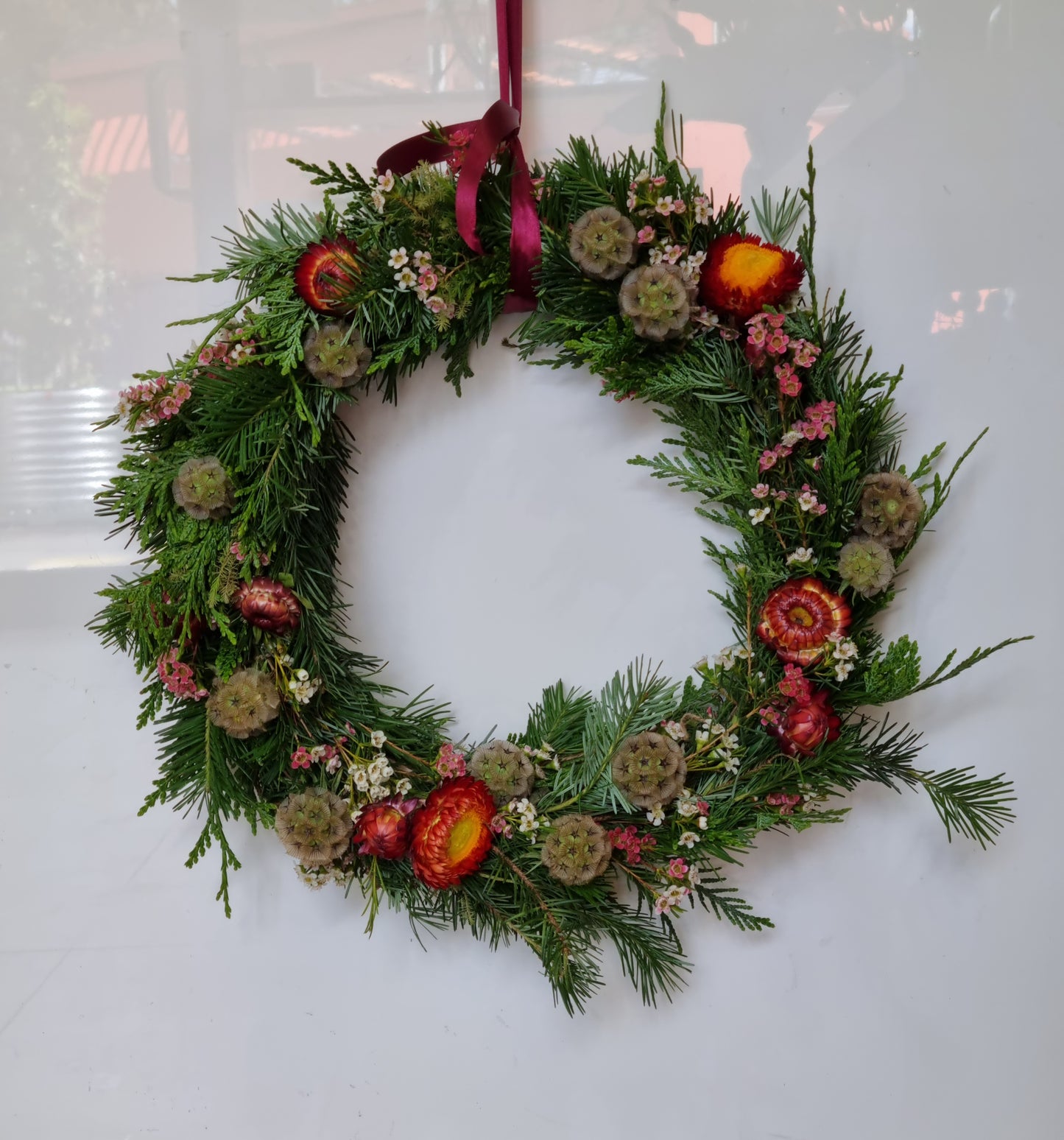 Fresh Christmas Wreath (willow branch base)