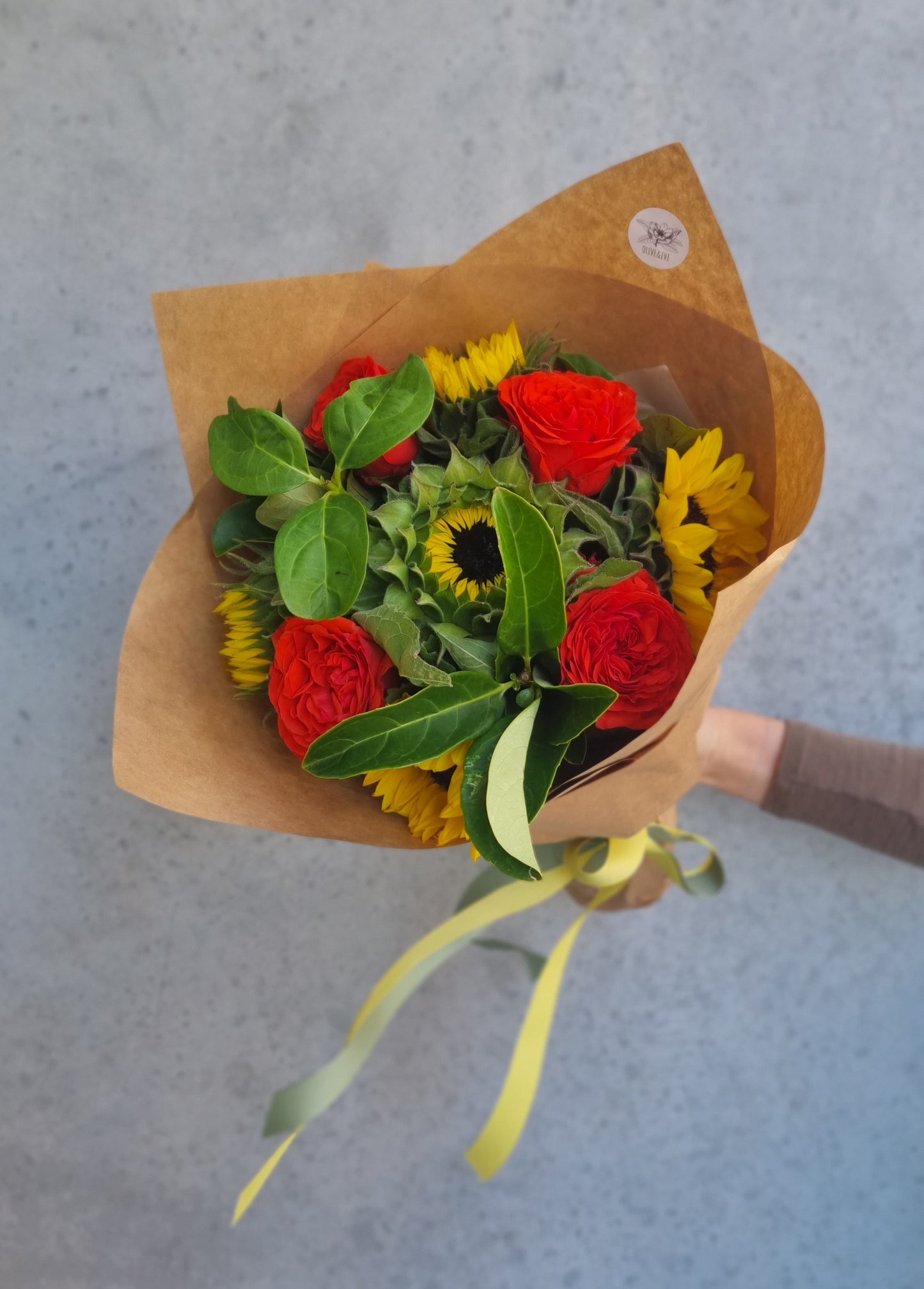 Sunflower and Rose Bouquet
