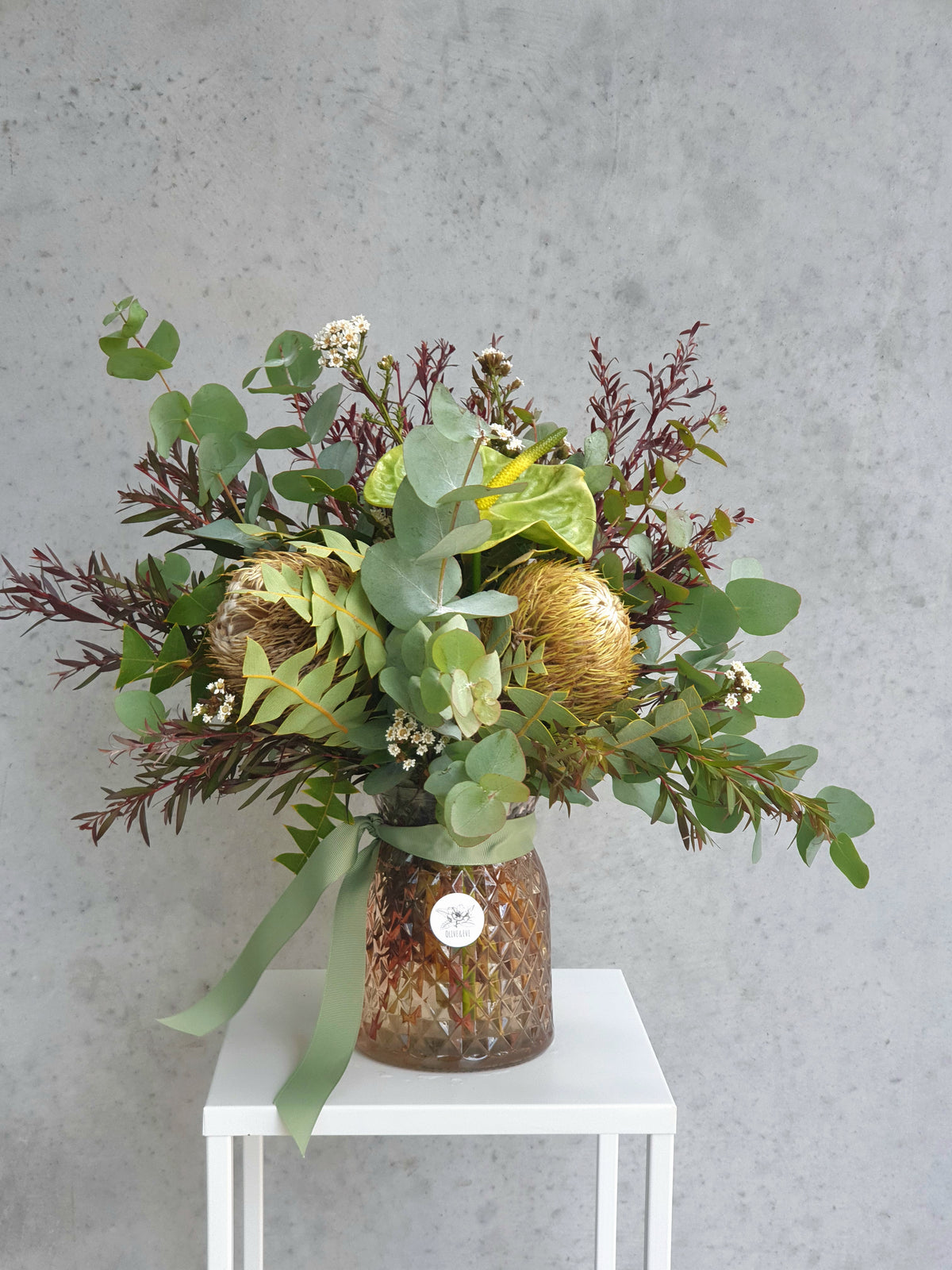 Native Posy Vase with Anthurium, alternate view