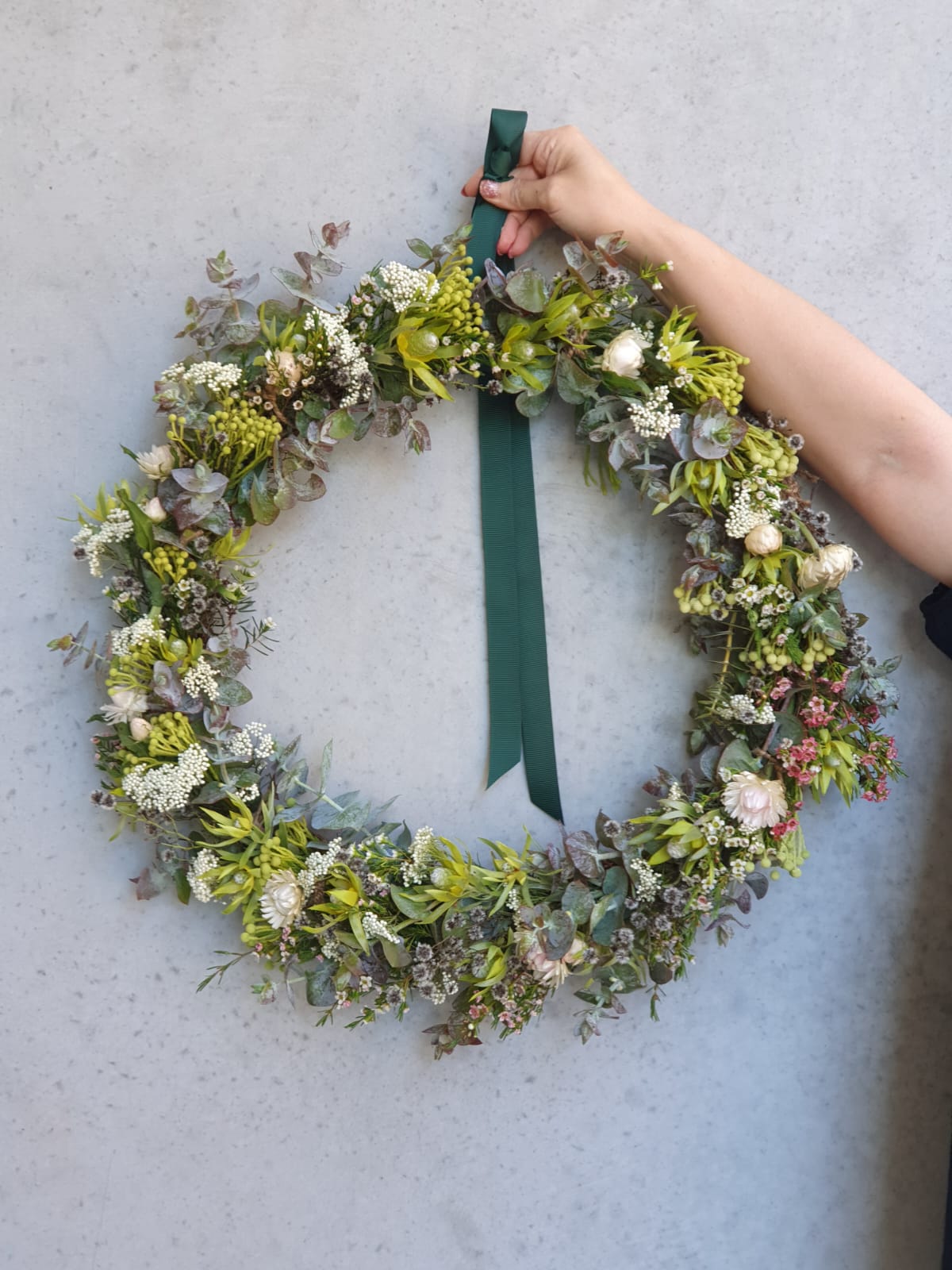 Fresh Christmas Wreath (willow branch base)