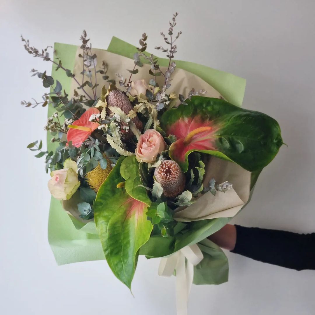 anthurium and lily bouquet Native, Rose and Anthurium Bouquet – Olive&Eve