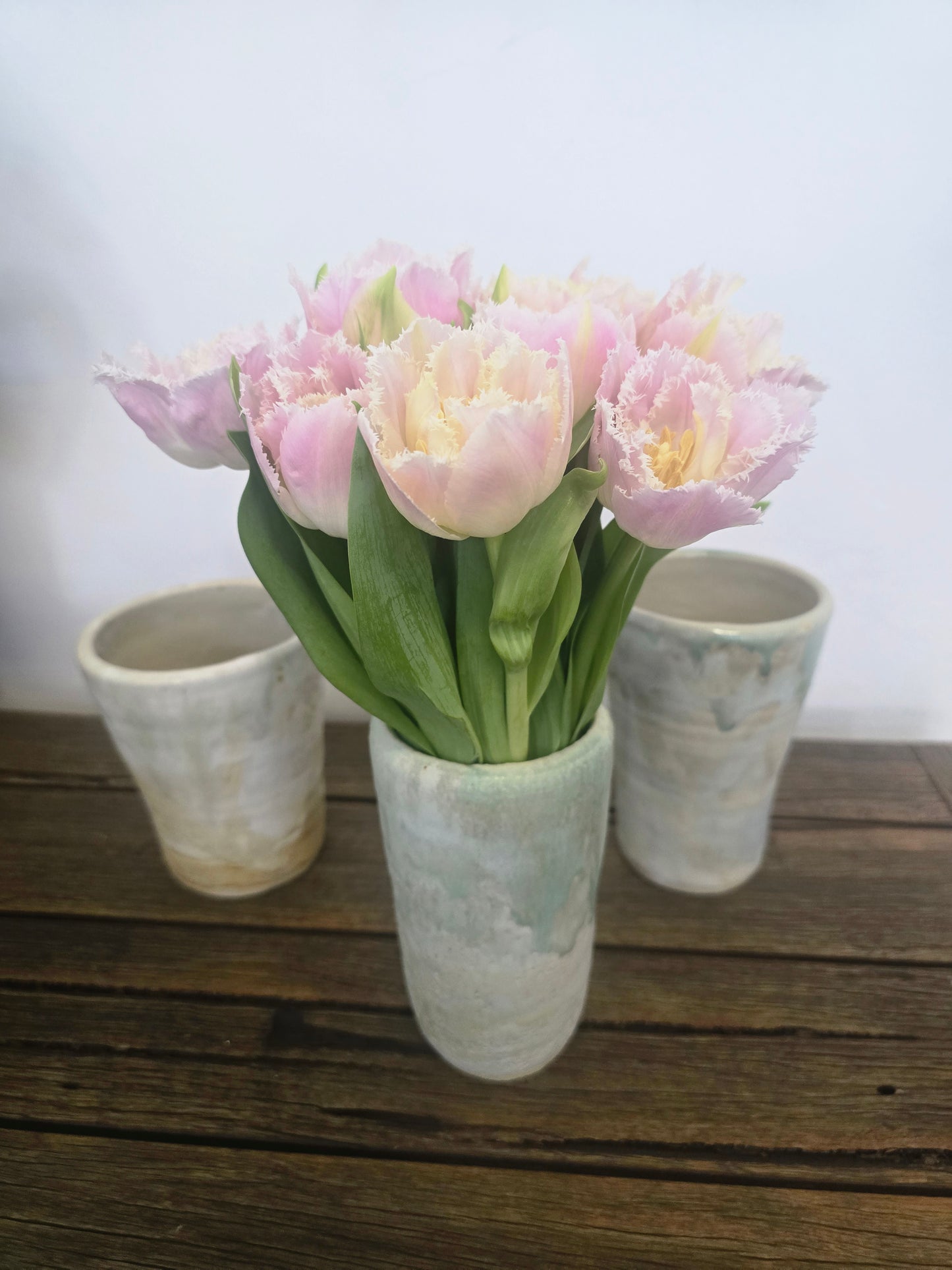 Elite Parrot Tulips in Handmade Vase