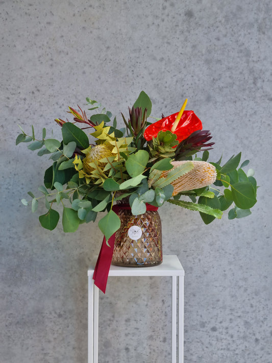 Native Posy Vase with Anthurium
